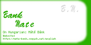 bank mate business card